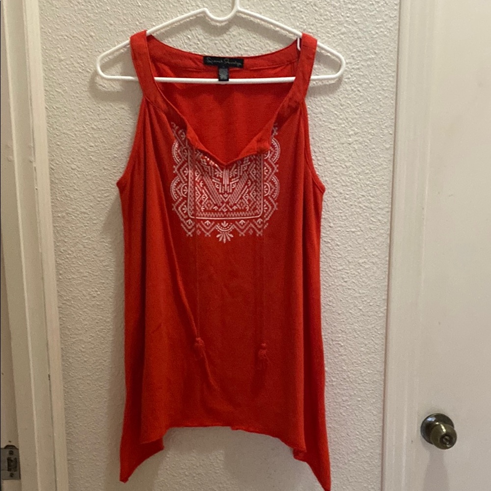 French Laundry Sleeveless Embroidered Top 1X